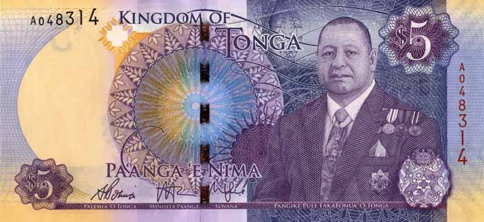 Tonga - P-45 - 5 Pa'anga - Foreign Paper Money